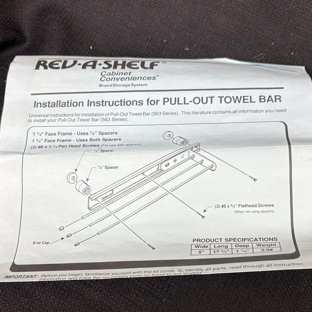 Rev-A-Shelf Pull-Out Towel Bar